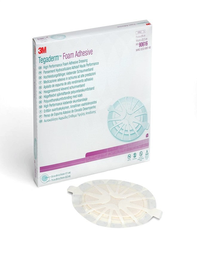 Tegaderm 3M™ Tegaderm™ High Performance Foam Adhesive Dressing 90616, Large Oval, 7 1/2 IN x 8 3/4 IN - Image 1